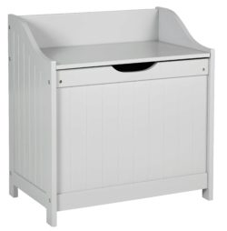 HOME 60 Litre Monk Bench Linen Bin - Grey